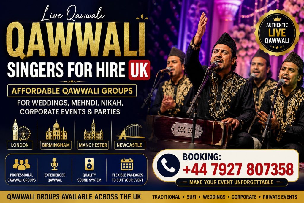Qawwali singers for hire UK performing live at wedding